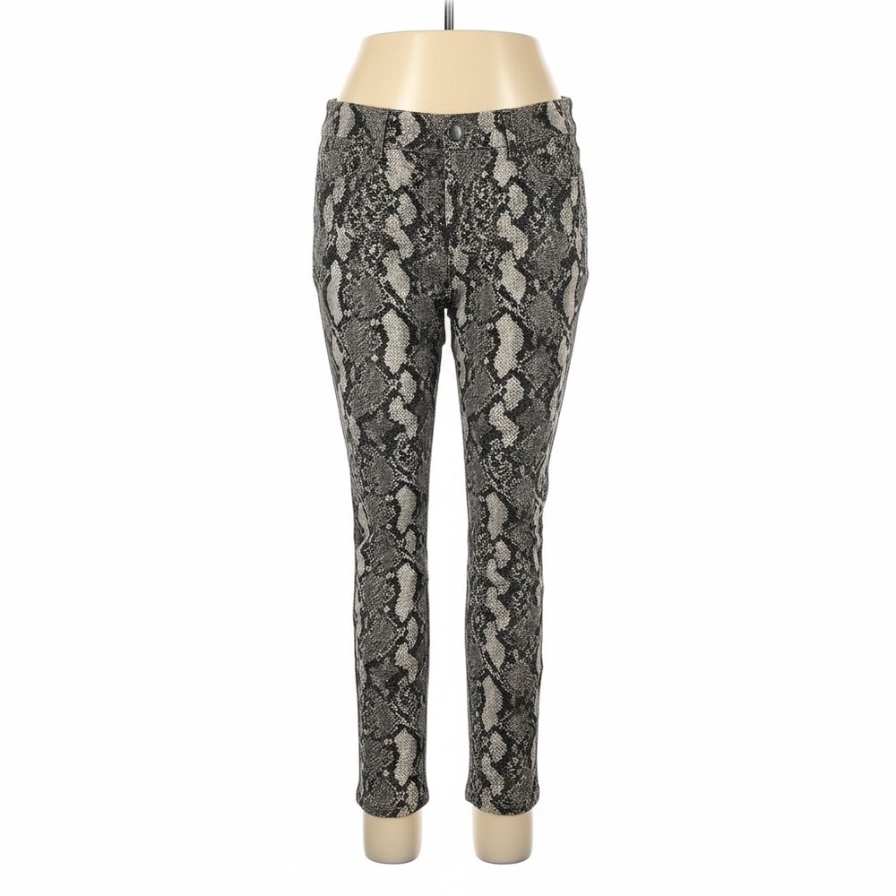 H & M Snakeskin Print‎ Skinny Pants Gray Black Snake Pattern Size 6